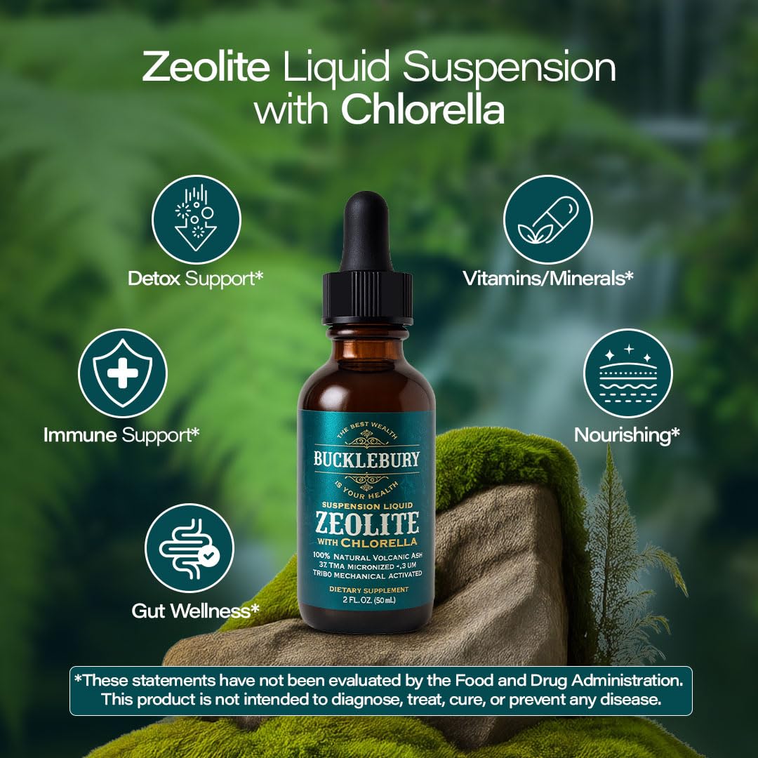 Détail de la suspension liquide de zéolite dans un verre d'eau