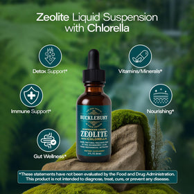 Détail de la suspension liquide de zéolite dans un verre d'eau