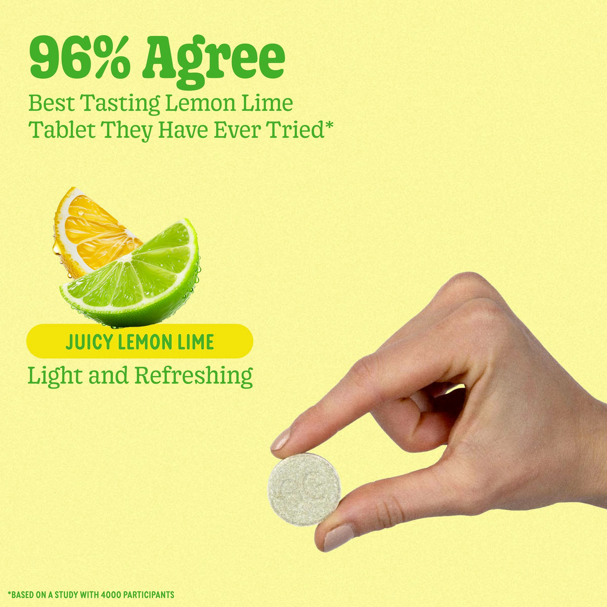 Détail de la tablette effervescente 8Greens au citron vert