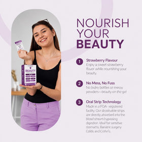 Détail de la texture d'un strip de beauté EZ VITAMINS