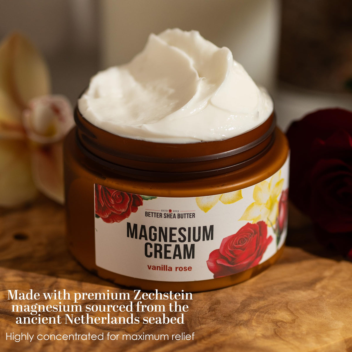 Détail de la texture de la crème au magnésium Better Shea Butter