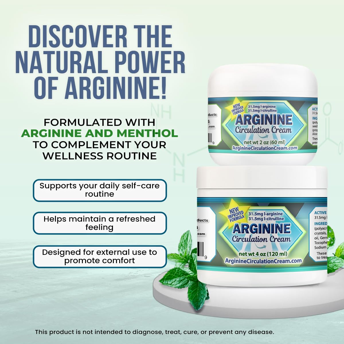 Détail de la texture de la crème Circulation Arginine sur une main