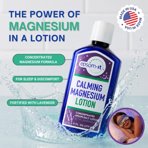 Détail de la texture de la lotion de magnésium EPSOM-IT sur une main