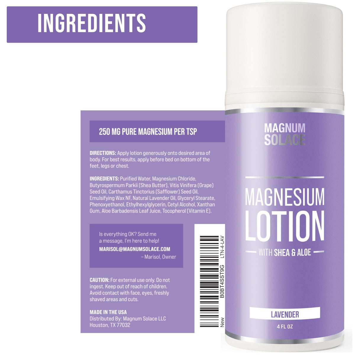 Détail de la texture de la lotion magnésium Magnum Solace