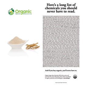 Détail de la texture de la Poudre d'Ashwagandha Bio Organic Spice Resource