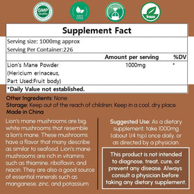 Détail de la texture de la Poudre de Champignon Crinière de Lion 250g