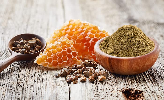 Détail de la texture de la Poudre de Propolis d'Abeille