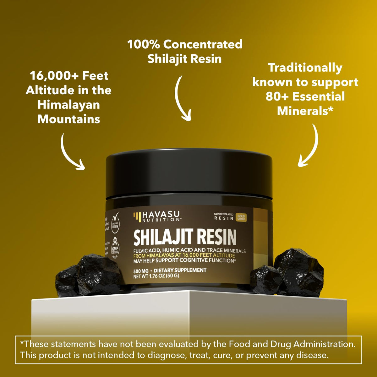 Détail de la texture de la résine de Shilajit