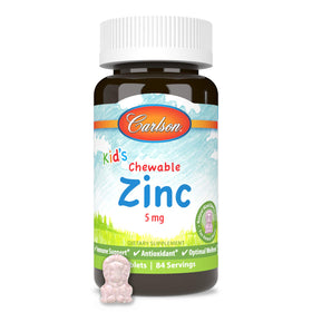 Détail de la texture des comprimés à mâcher Carlson Zinc