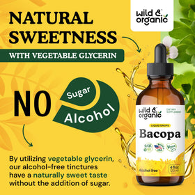Détail de la texture des gouttes de Bacopa Monnieri Wild & Organic