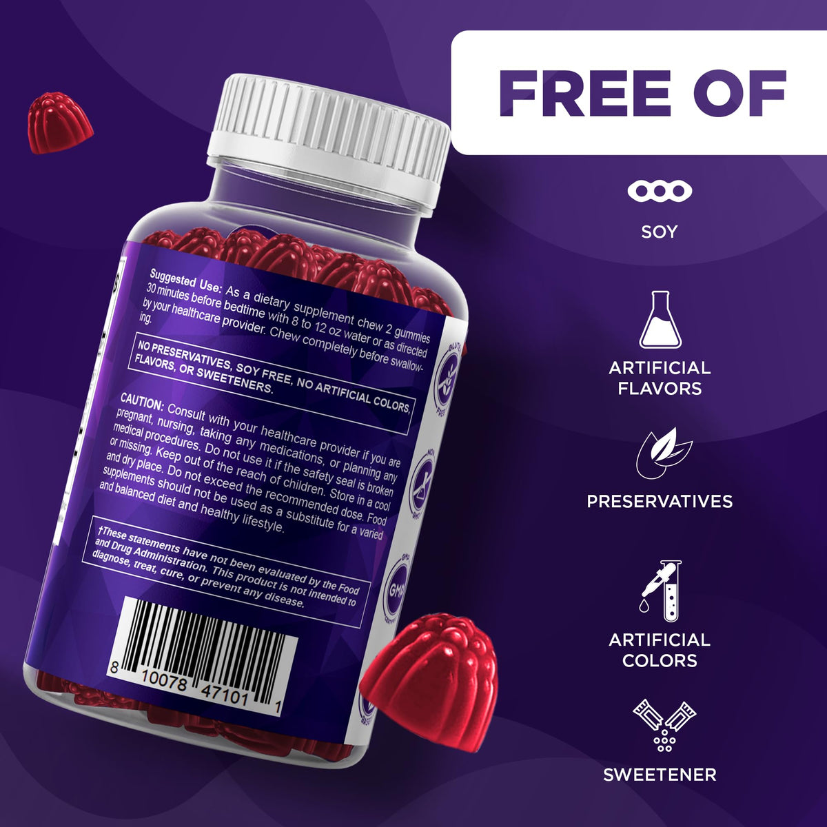 Détail de la texture des gummies Vitamatic