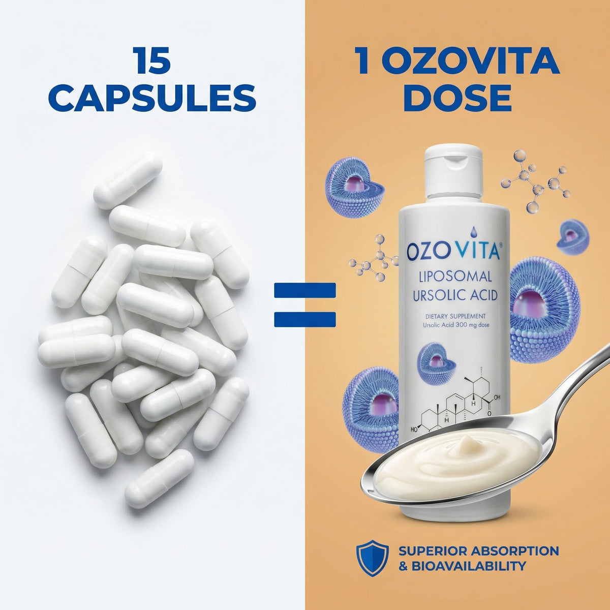 Détail de la texture liquide d'OZOVITA Acide Ursolique