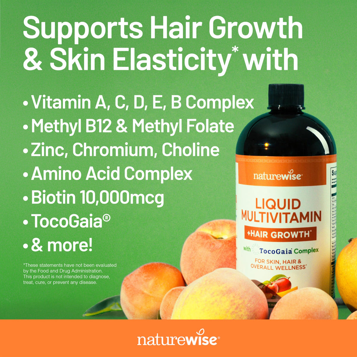 Détail de la texture liquide de la multivitamine NatureWise