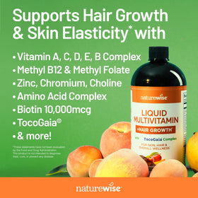 Détail de la texture liquide de la multivitamine NatureWise