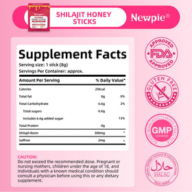 Détail des bâtonnets de miel Shilajit avec étiquette
