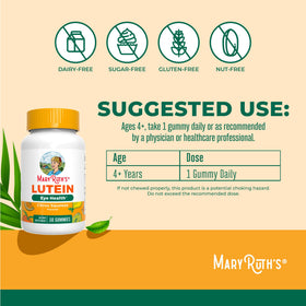 Détail des bonbons Luteine MARYRUTH'S avec étiquette nutritionnelle