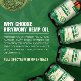 Détail des bouteilles d'huile de chanvre RiRywony Health
