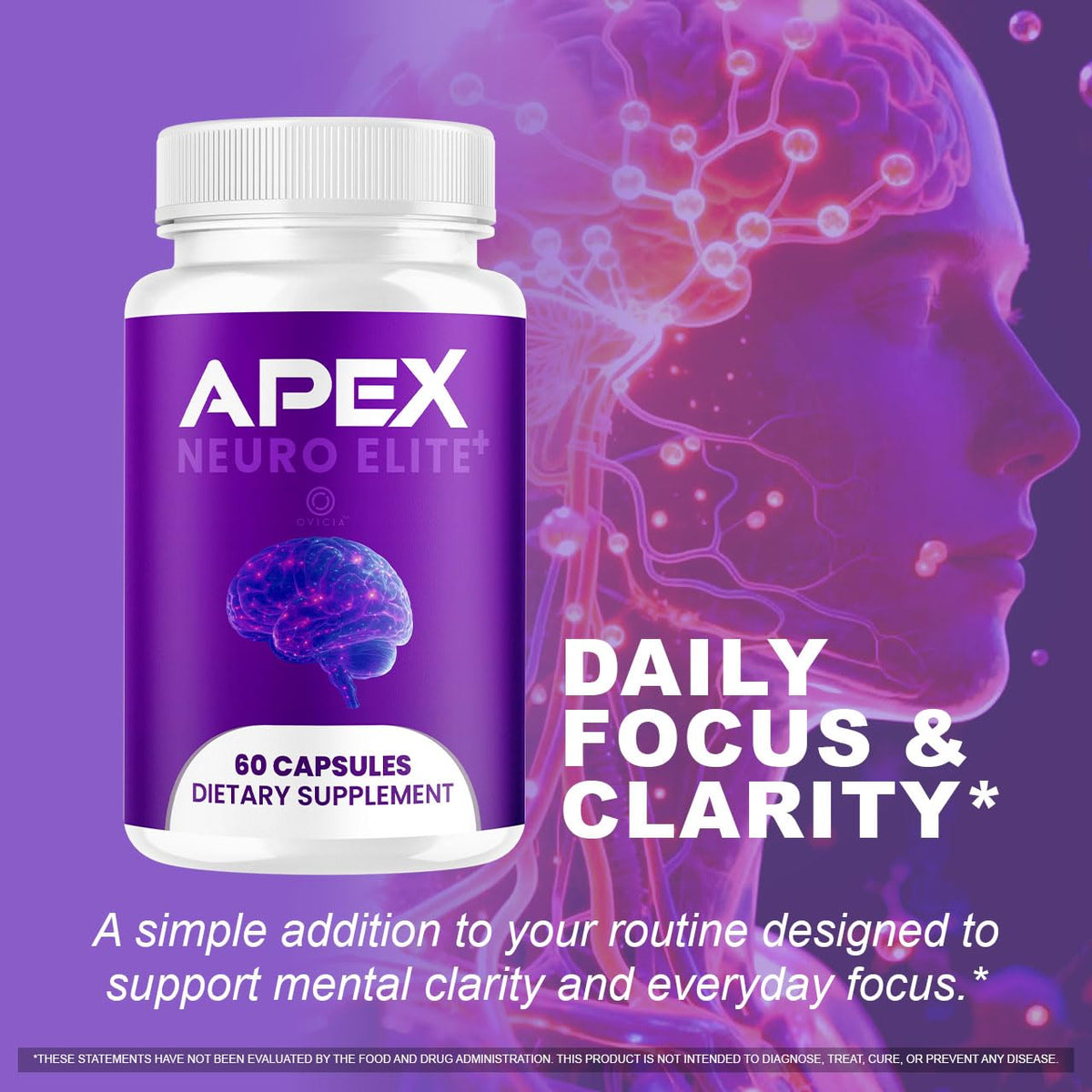 Détail des capsules Apex Neuro Elite, format et couleur