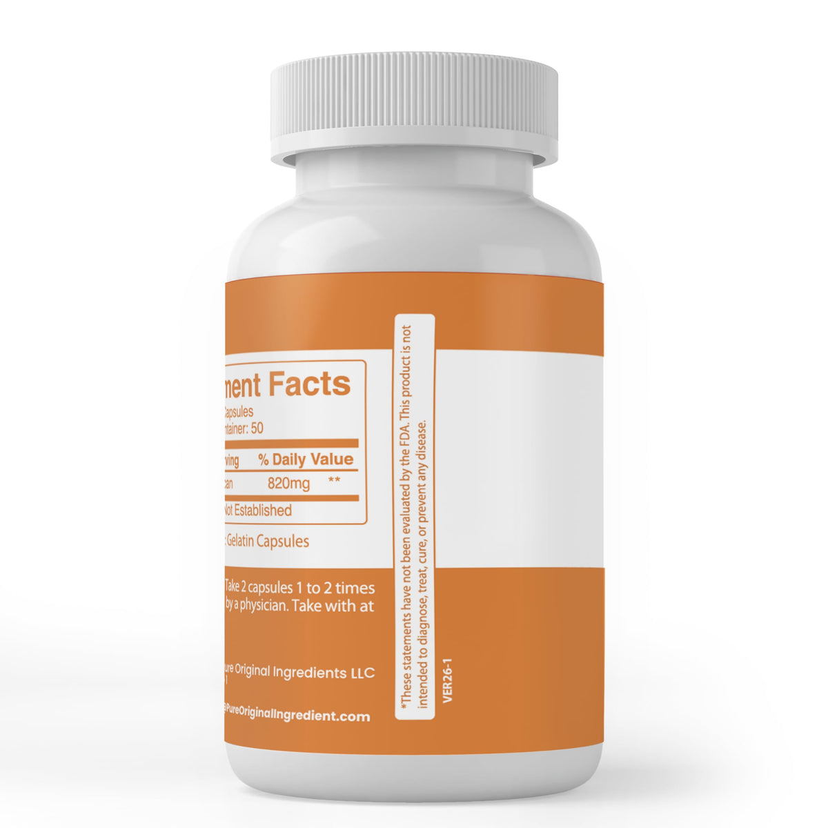 Détail des capsules Beta Glucan 1,3/1,6 avec étiquette