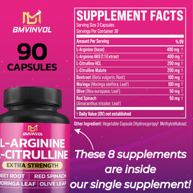 Détail des capsules BMVINVOL L-Arginine