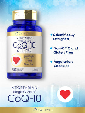 Détail des capsules Carlyle CoQ10 400mg dans la main