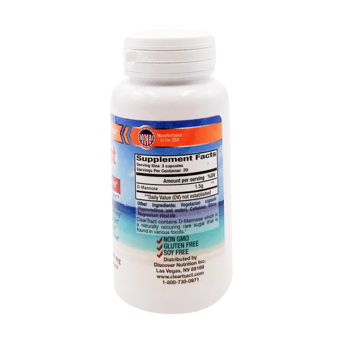 Détail des capsules Cleartract D-Mannose 500 mg