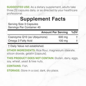 Détail des capsules CoQ10 600mg face avant