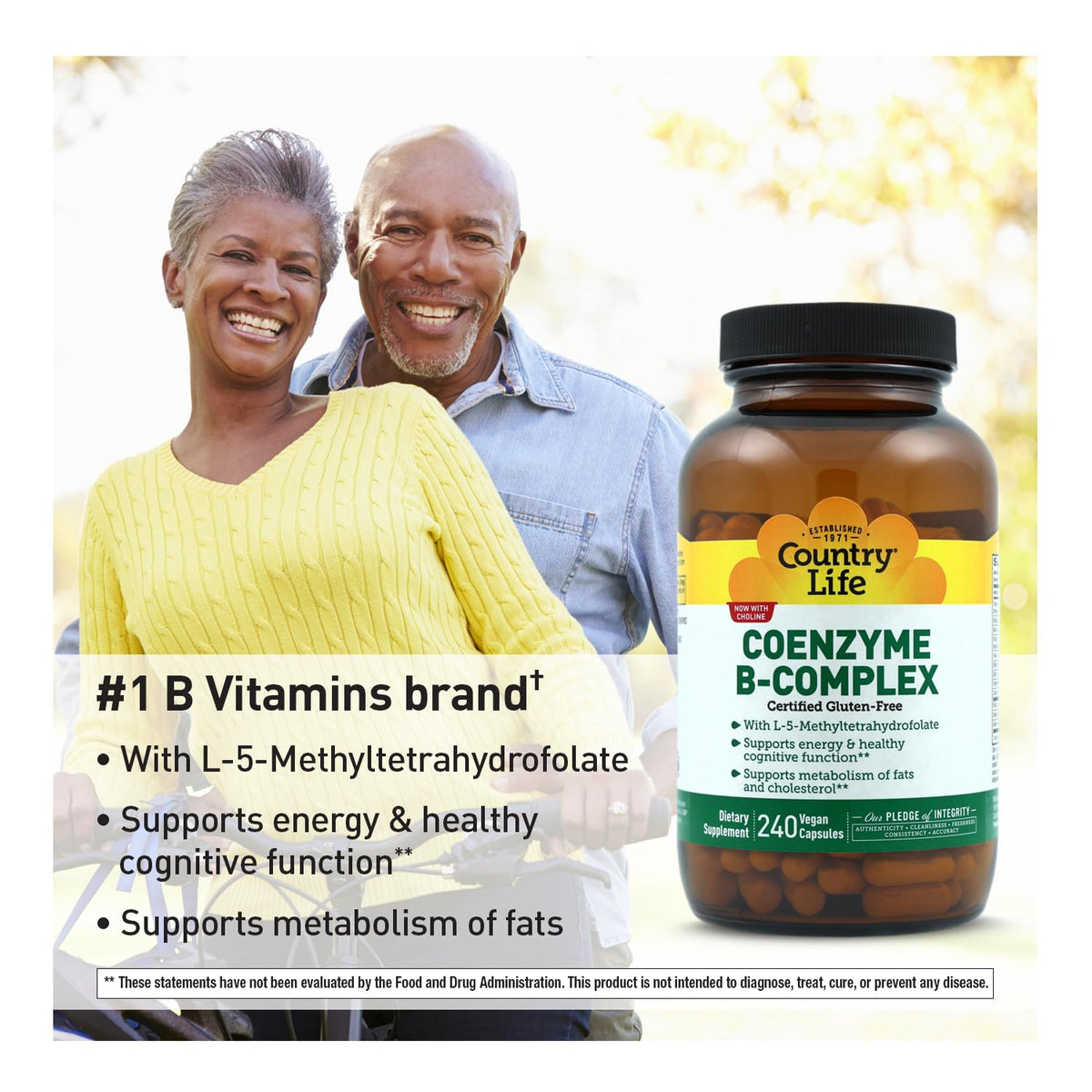 Détail des capsules Country Life Coenzyme B-Complex