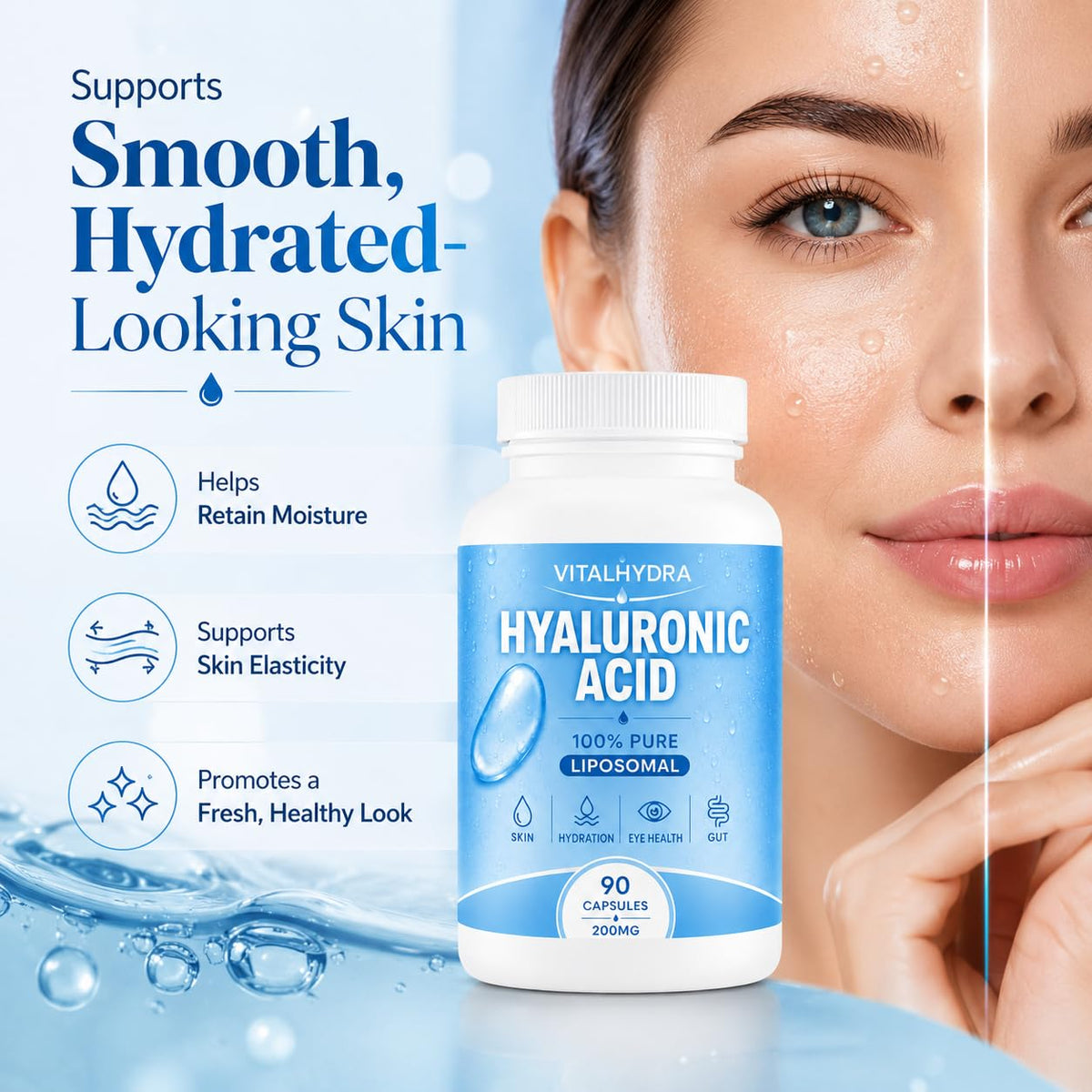 Détail des capsules d'acide hyaluronique Vitalhydra