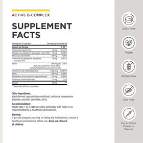 Détail des capsules d'Active B-Complex Integrative Therapeutics