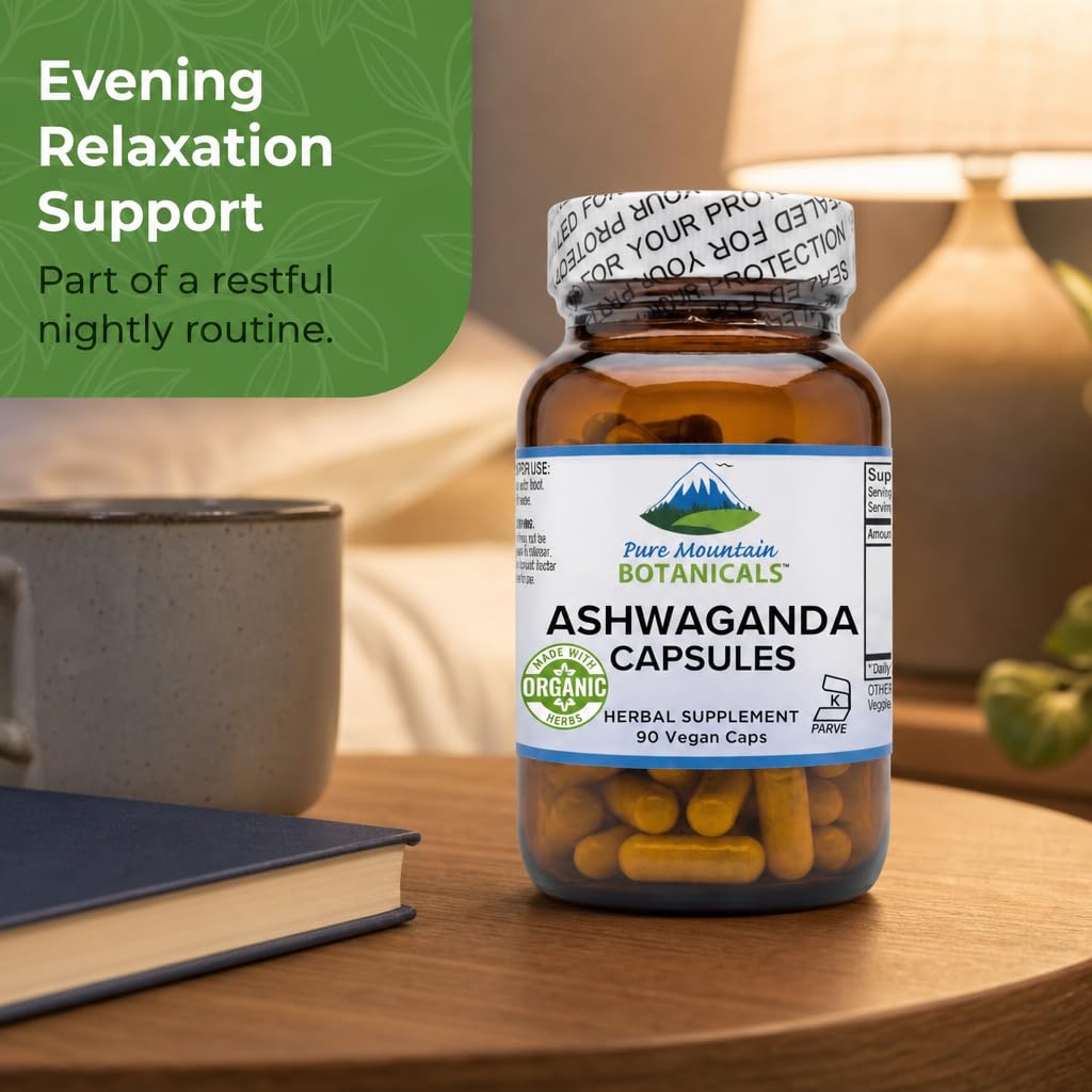 Détail des capsules d'ashwagandha Pure Mountain Botanicals
