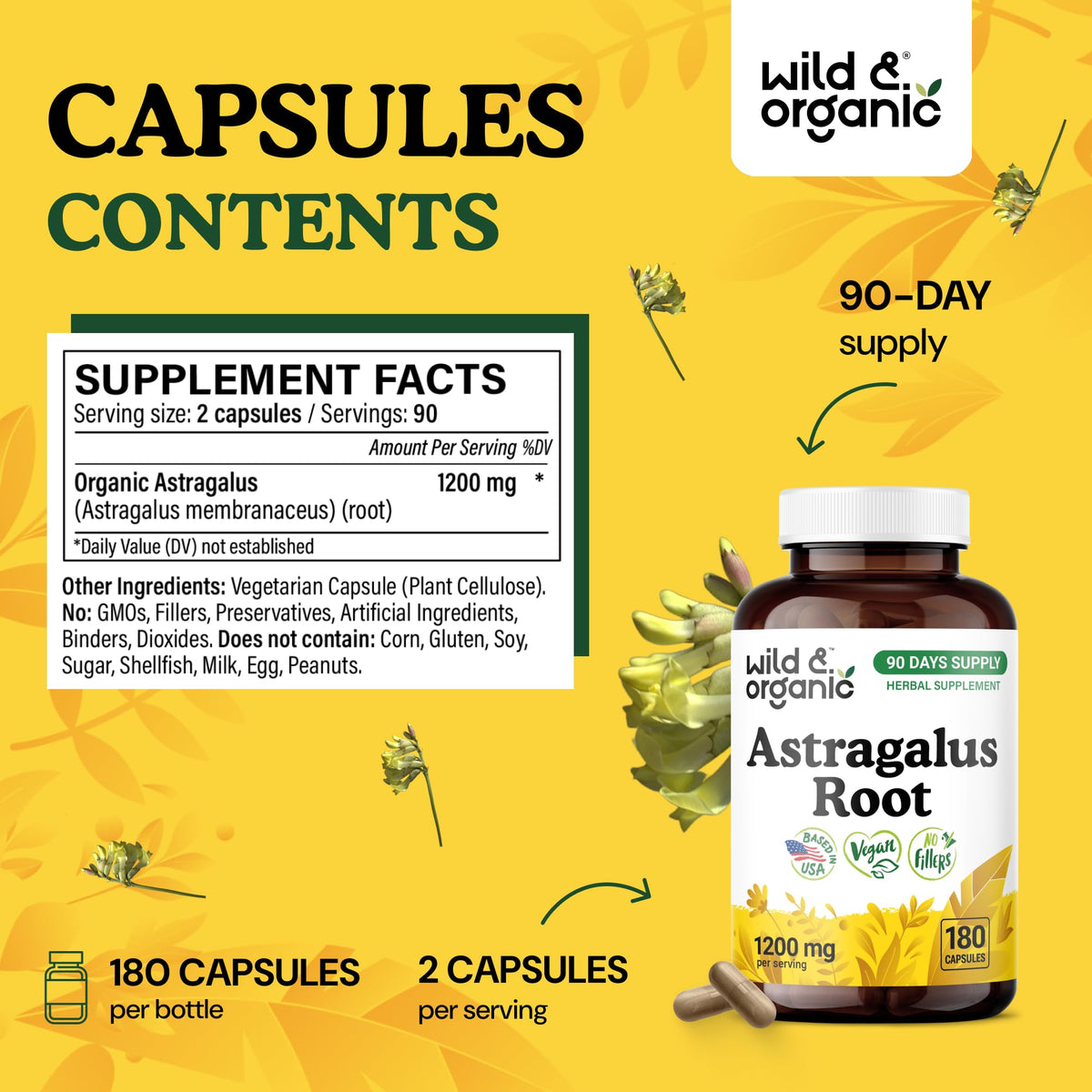 Détail des capsules d'astragale Wild & Organic, couleur beige