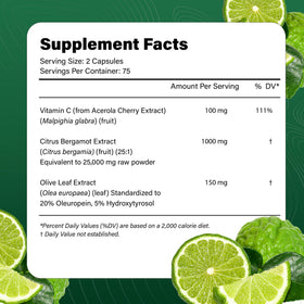 Détail des capsules d'extrait de Bergamot Citrus LaVitali