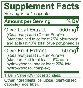 Détail des capsules d'Extrait de Feuille d'Olivier Island Nutrition
