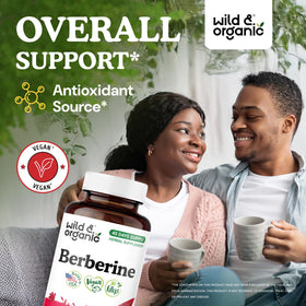 Détail des capsules de berbérine Wild & Organic sur fond blanc
