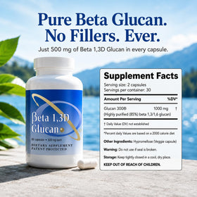 Détail des capsules de Beta 1,3D Glucan 500 mg de Transfer Point