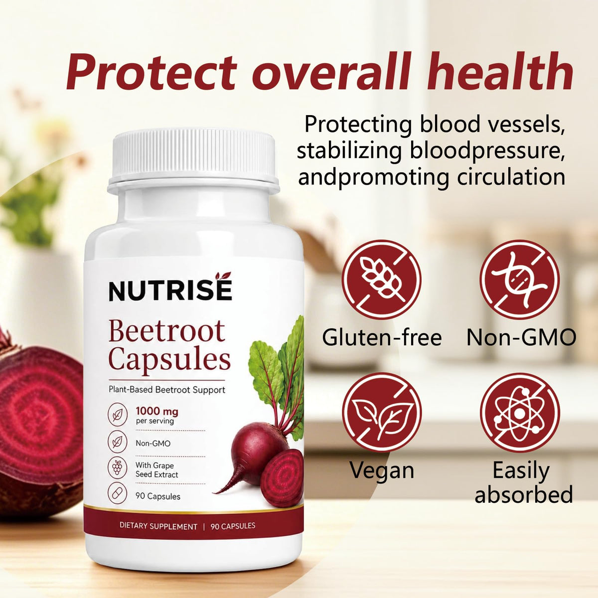 Détail des capsules de betterave SIZRCSM sur une table