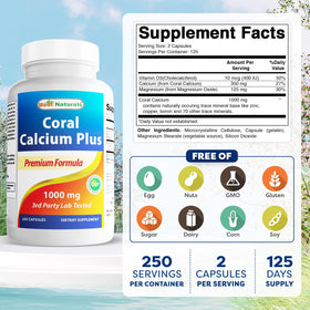 Détail des capsules de Calcium Corail Plus Best Naturals