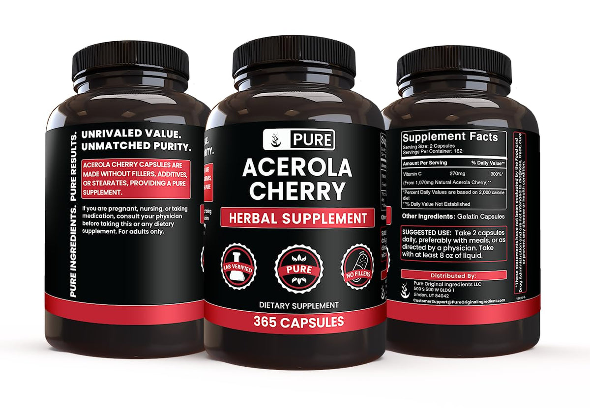 Détail des Capsules de Cerise Acerola sur une surface