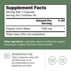 Détail des capsules de Chaga 1000mg d'Earth Harmony Naturals