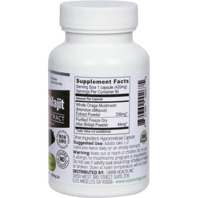 Détail des capsules de champignon Chaga Sayan