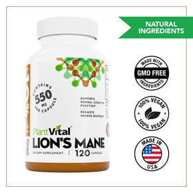 Détail des capsules de Champignon Lion Plantvital, couleur blanche