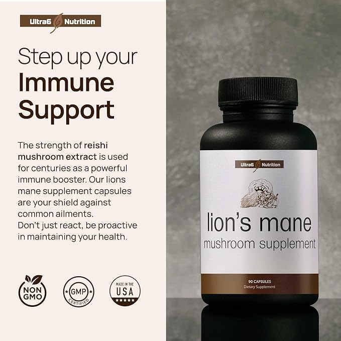 Détail des capsules de champignon lion Ultra6 Nutrition
