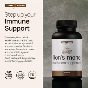 Détail des capsules de champignon lion Ultra6 Nutrition