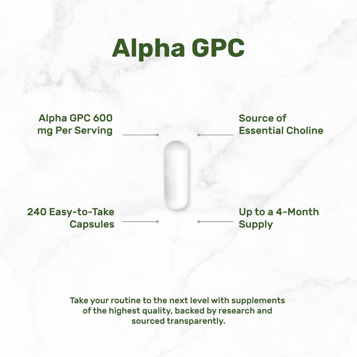 Détail des capsules de choline Alpha GPC de DEAL SUPPLEMENT