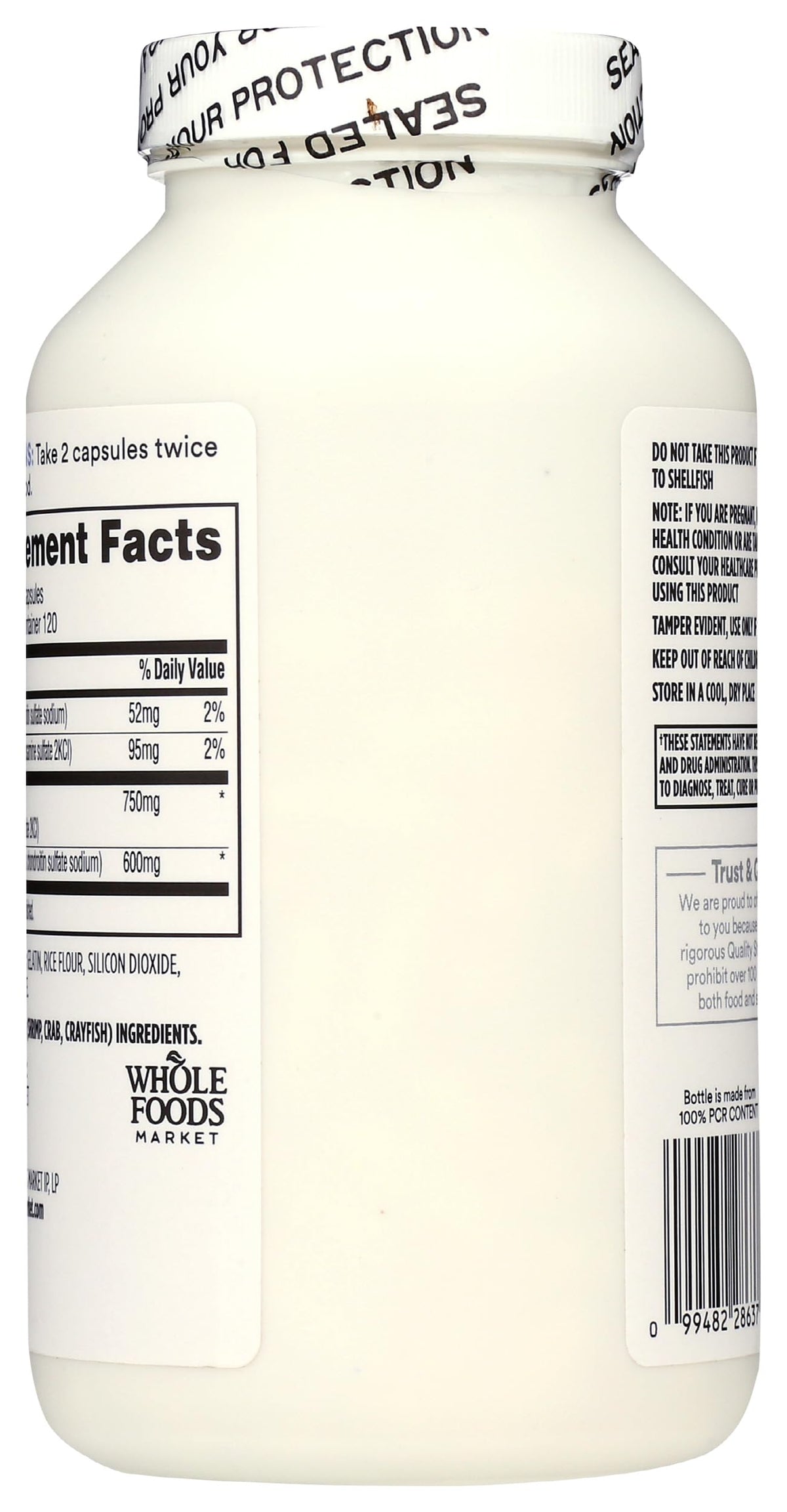 Détail des capsules de chondroïtine 365 by Whole Foods Market