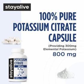 Détail des capsules de citrate de potassium STAYALIVE