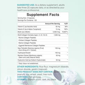 Détail des capsules de collagène DEAL SUPPLEMENT sur une table