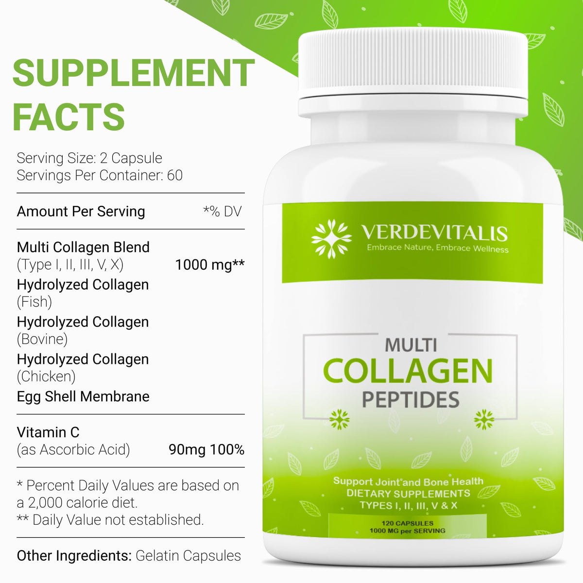 Détail des capsules de collagène VERDEVITALIS