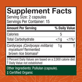 Détail des capsules de Cordyceps Host Defense